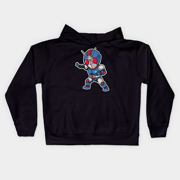 Kamen Rider Black RX Biorider Chibi Style Kawaii Kids Hoodie by The Toku Verse